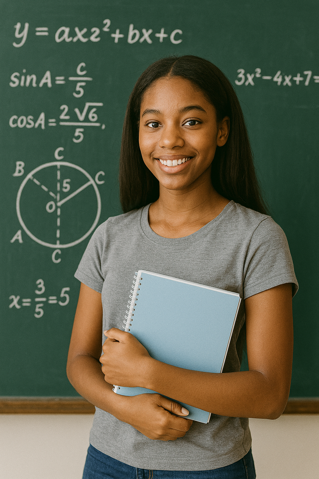 Smiling Student Holding Notebook